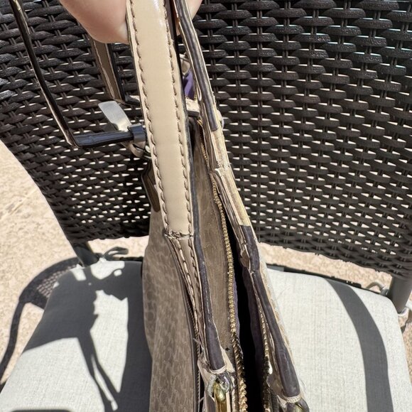 Coach Signature Beige Canvas & Leather Tote‎ Bag With Purple Lining - Picture 16 of 16